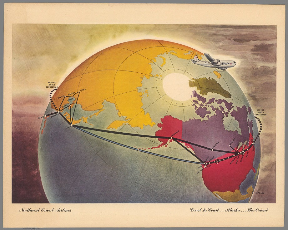 1948 Northwest Orient Route Map