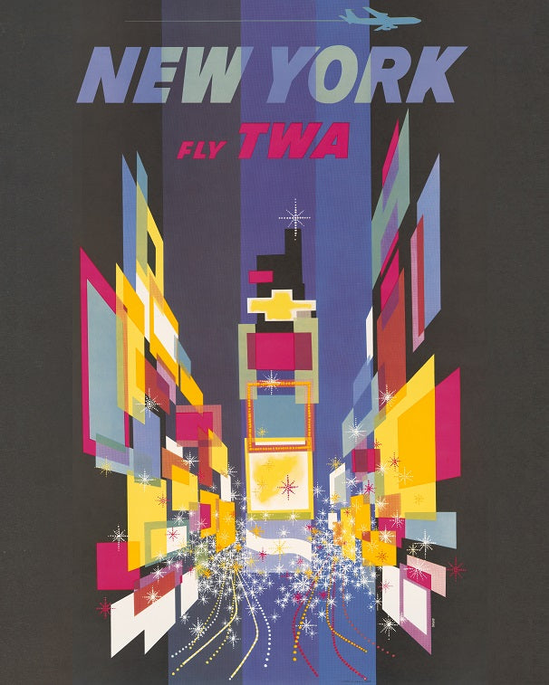 1960s TWA NYC Travel Poster Print